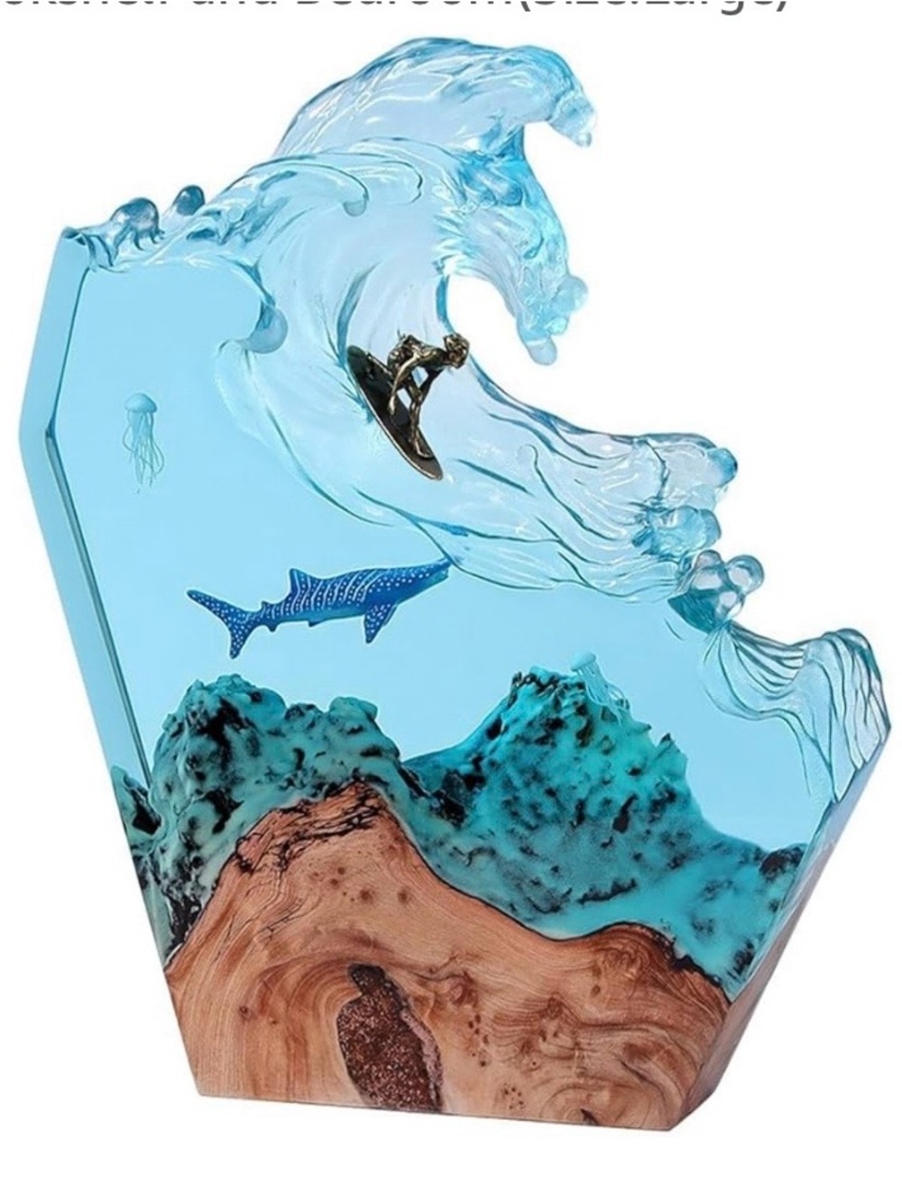 Marine Resin Shark and Surfer Ornament